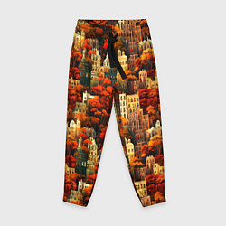 Брюки детские Осенний вечерний город, цвет: 3D-принт