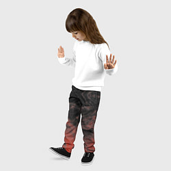 Брюки детские Красный дым на чёрном, цвет: 3D-принт — фото 2