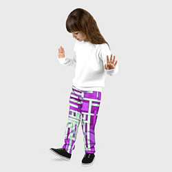 Брюки детские Полосы на фиолетовом фоне, цвет: 3D-принт — фото 2