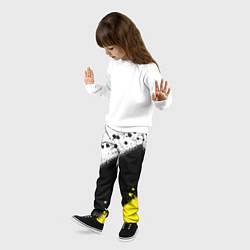 Брюки детские Брызги желто-черных красок, цвет: 3D-принт — фото 2