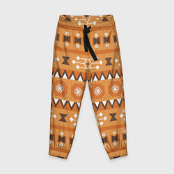 Брюки детские Brown tribal geometric, цвет: 3D-принт