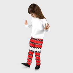 Брюки детские White and red stripes, цвет: 3D-принт — фото 2
