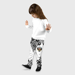 Брюки детские Имперский узор Россия герб патриотизм, цвет: 3D-принт — фото 2