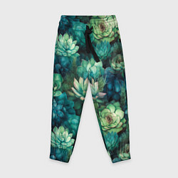 Брюки детские Суккуленты акварель- паттерн, цвет: 3D-принт