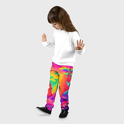 Брюки детские Яркие краски перетекают в радугу, цвет: 3D-принт — фото 2