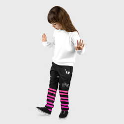 Брюки детские Lil Peep розовые полосы, цвет: 3D-принт — фото 2