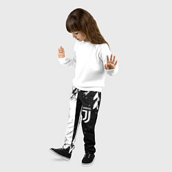 Брюки детские Juventus краски чёрнобелые, цвет: 3D-принт — фото 2