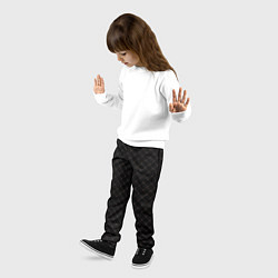 Брюки детские Чёрный клетчатый с коричневыми полосами, цвет: 3D-принт — фото 2