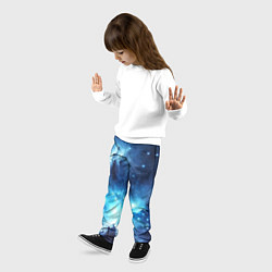 Брюки детские Космический голубой пейзаж, цвет: 3D-принт — фото 2