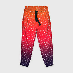 Детские брюки Градиент оранжево-фиолетовый со звёздочками