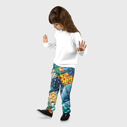 Брюки детские Лоскутное одеяло - пэчворк, цвет: 3D-принт — фото 2
