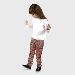 Брюки детские Имитация шкуры красно-коричневый, цвет: 3D-принт — фото 2