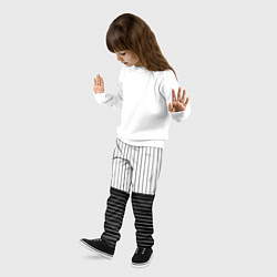 Брюки детские Полосатый чёрно-белый, цвет: 3D-принт — фото 2