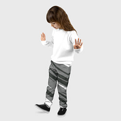 Брюки детские Серые с белым полосами, цвет: 3D-принт — фото 2