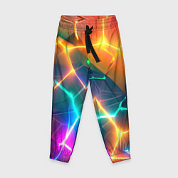 Брюки детские Яркий градиент в разломленных плитах с желтым свет, цвет: 3D-принт