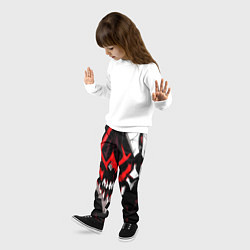 Брюки детские Абстрактное красное лицо монстра, цвет: 3D-принт — фото 2