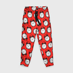 Брюки детские Будильник паттерн, цвет: 3D-принт