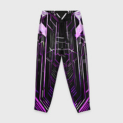 Брюки детские Purple lines on a black background, цвет: 3D-принт
