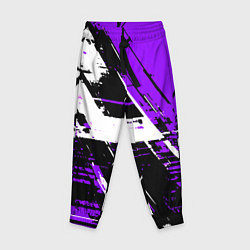 Брюки детские Diagonal black and white stripes on a purple backg, цвет: 3D-принт