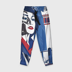 Брюки детские Девушка с красным шарфом, цвет: 3D-принт