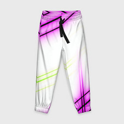 Брюки детские Green white pink line, цвет: 3D-принт