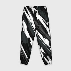 Брюки детские Разводы белым на черном, цвет: 3D-принт