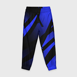 Брюки детские Чёрный с синий абстрактные полосы, цвет: 3D-принт