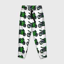 Брюки детские Motorbike green, цвет: 3D-принт