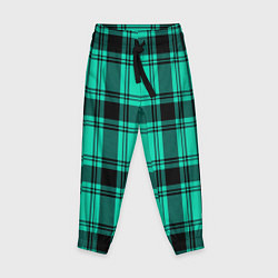 Брюки детские Checkered turquoise, цвет: 3D-принт