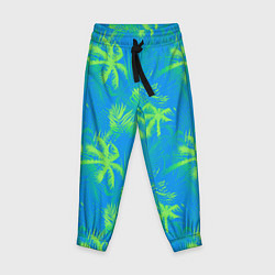 Брюки детские Palm light green light blue, цвет: 3D-принт