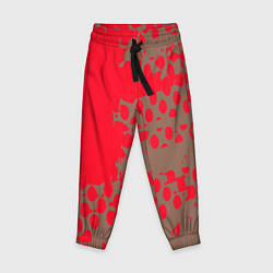 Брюки детские Абстрактные алые пятна на цвете какао, цвет: 3D-принт