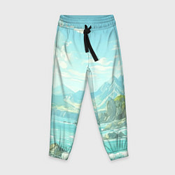 Брюки детские Художественный берег со скалами, цвет: 3D-принт