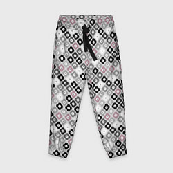 Брюки детские Цветочный серо-розовый узор ретро, цвет: 3D-принт