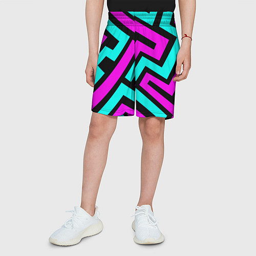Детские шорты Maze: Violet & Turquoise / 3D-принт – фото 3