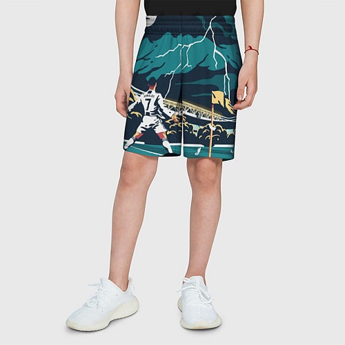 Детские шорты Ronaldo lightning / 3D-принт – фото 3