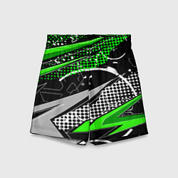 Шорты детские Black and green corners, цвет: 3D-принт