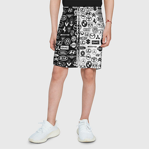 Детские шорты ЛОГОТИПЫ АВТО / 3D-принт – фото 3