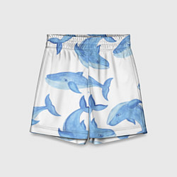 Шорты детские Косяк китов, цвет: 3D-принт
