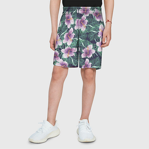 Детские шорты Тропический цветок / 3D-принт – фото 3