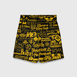 Шорты детские ЛОГОТИПЫ РОК ГРУПП, цвет: 3D-принт