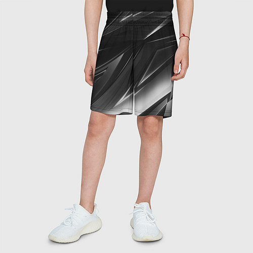 Детские шорты GEOMETRY STRIPES BLACK & WHITE / 3D-принт – фото 3