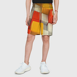 Шорты детские КУБЫ 3D, цвет: 3D-принт — фото 2