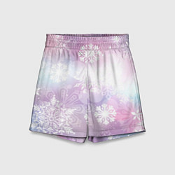 Шорты детские Снежинки, цвет: 3D-принт