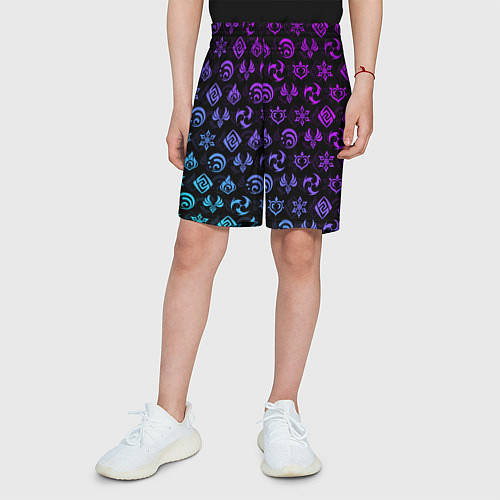 Детские шорты GENSHIN IMPACT NEON / 3D-принт – фото 3
