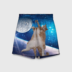 Шорты детские Кисулькин в космосе, цвет: 3D-принт