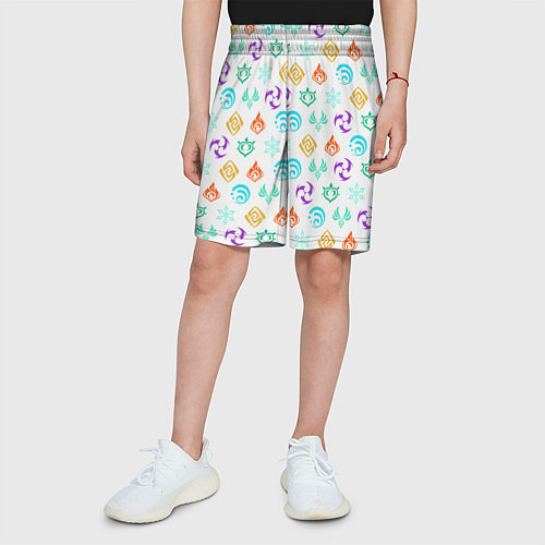 Детские шорты GENSHIN IMPACT ЭМБЛЕМЫ / 3D-принт – фото 3