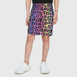 Шорты детские Neon Leopard Pattern, цвет: 3D-принт — фото 2