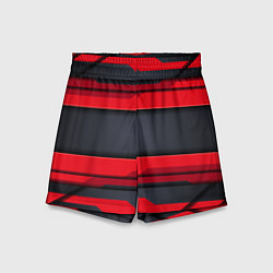 Шорты детские Red and Black 3D abstract, цвет: 3D-принт