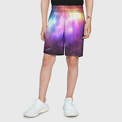 Шорты детские Космос, сияние и звезды, цвет: 3D-принт — фото 2