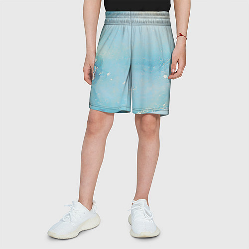 Детские шорты Голубая Акварель / 3D-принт – фото 3